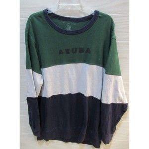 Men's vintage American Eagle AE USA color-block blue green gray sweatshirt shirt
